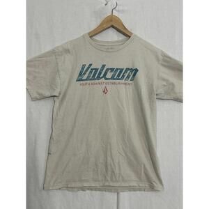 Volcom T‑Shirt Men’s M Beige – Youth Against Establishment Graphic Tee